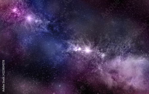 The Galaxy is covered with a violet-blue atmosphere and the clouds are spinning