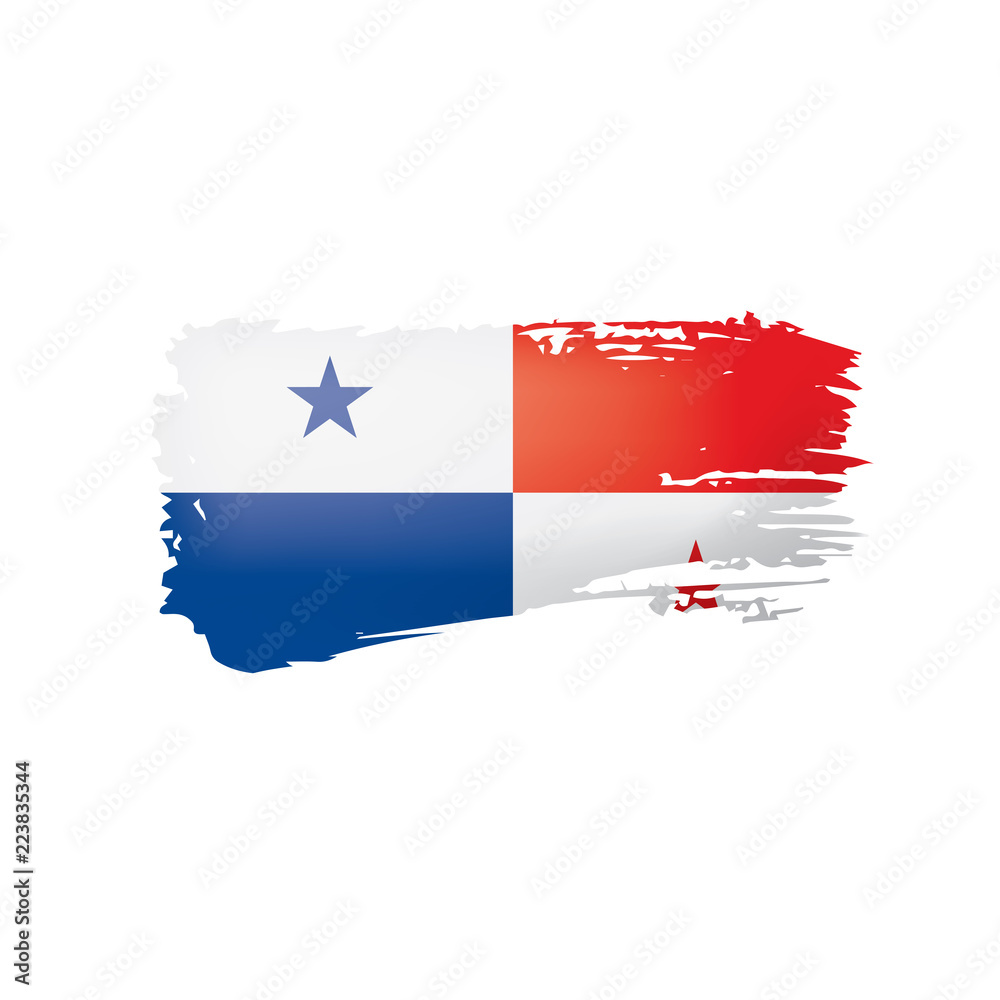 Panama flag, vector illustration on a white background. Panama flag, vector illustration on a white background.