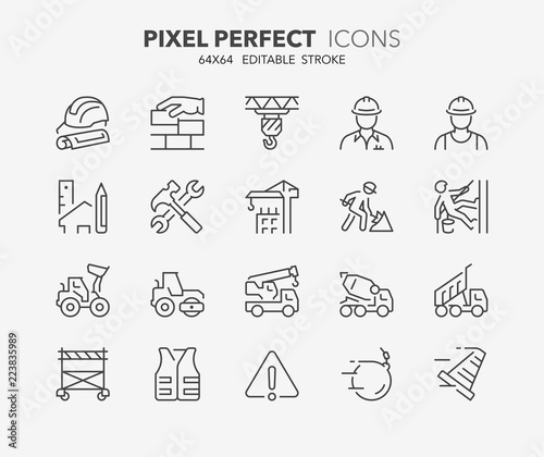Foto construction thin line icons