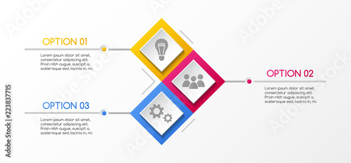 Infographic template with business icons. Vector.