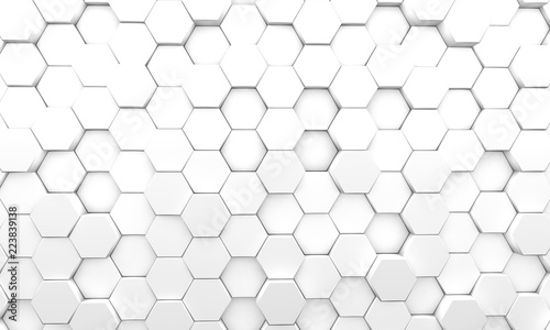 Fototapeta Naklejka Na Ścianę i Meble -  white hexagon background