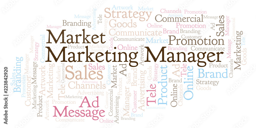 Word cloud with text Marketing Manager.