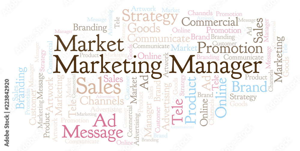 Fototapeta premium Word cloud with text Marketing Manager.