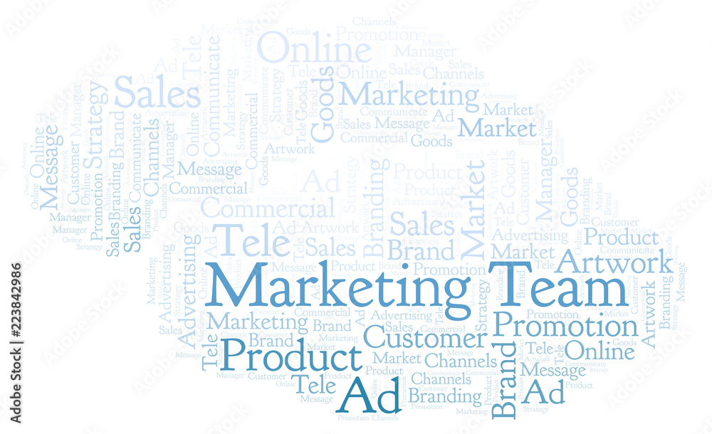 Fototapeta premium Word cloud with text Marketing Team.