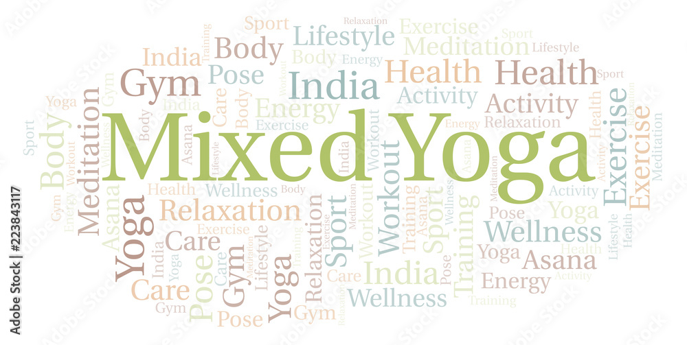 Obraz premium Mixed Yoga word cloud.