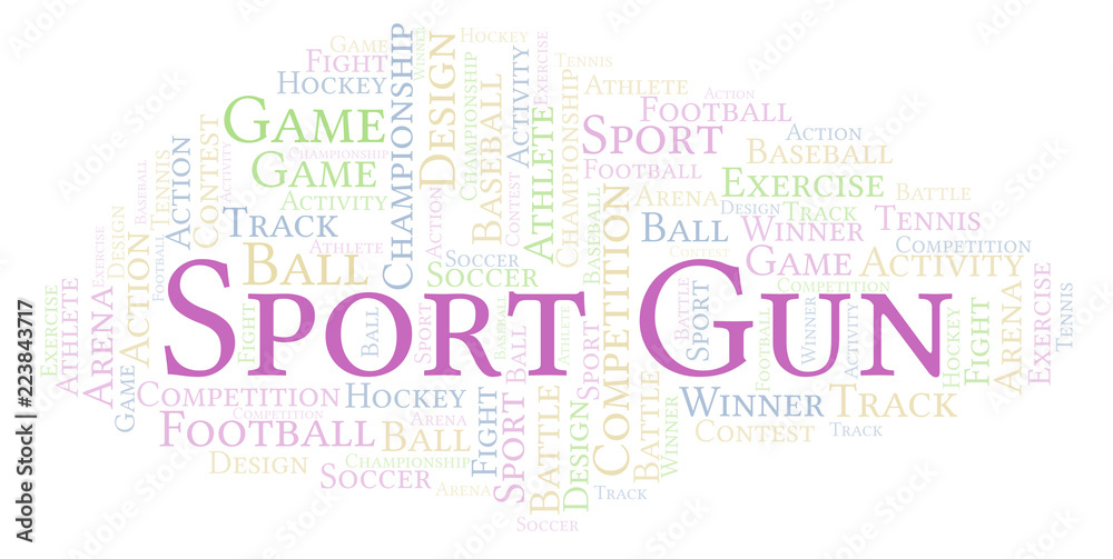 Fototapeta premium Sport Gun word cloud.