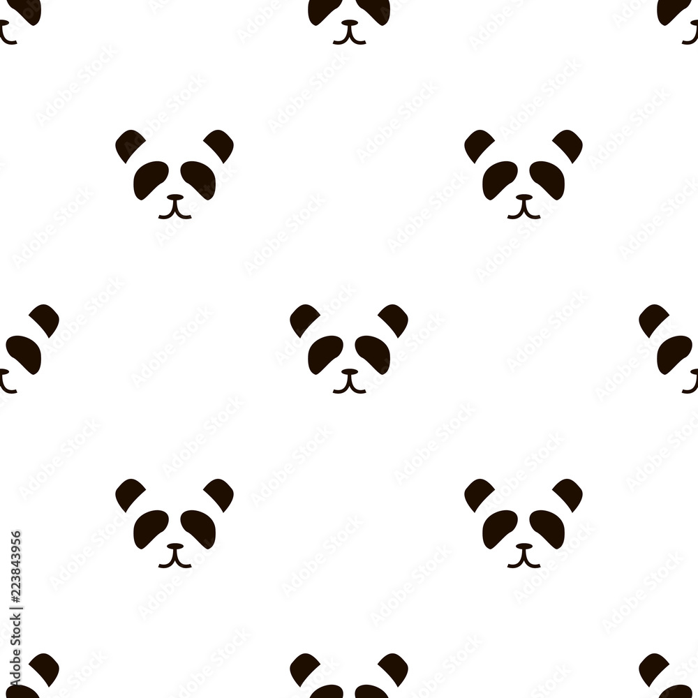 Fototapeta premium simple panda face pattern on white background