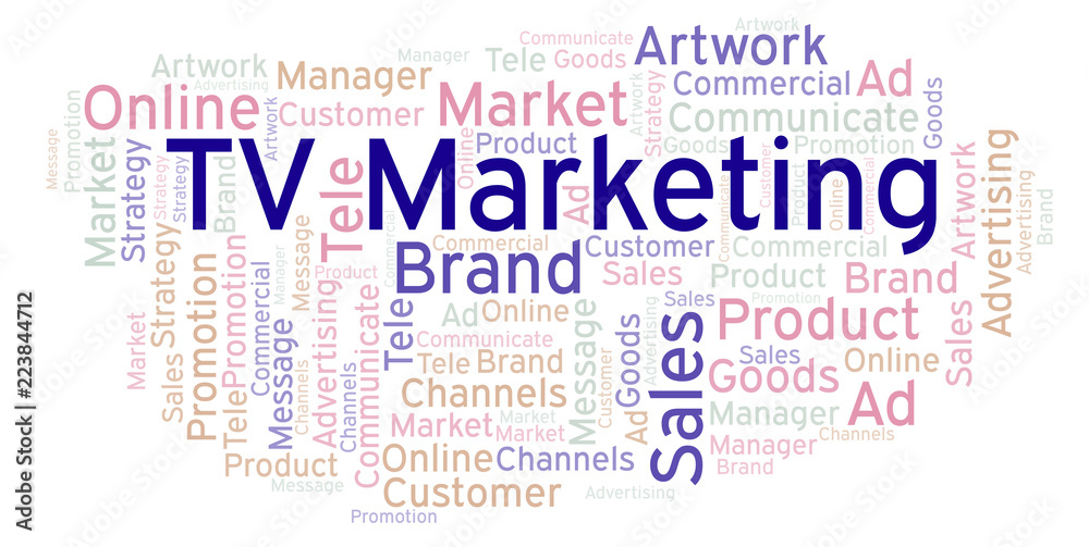 Fototapeta premium Word cloud with text TV Marketing.