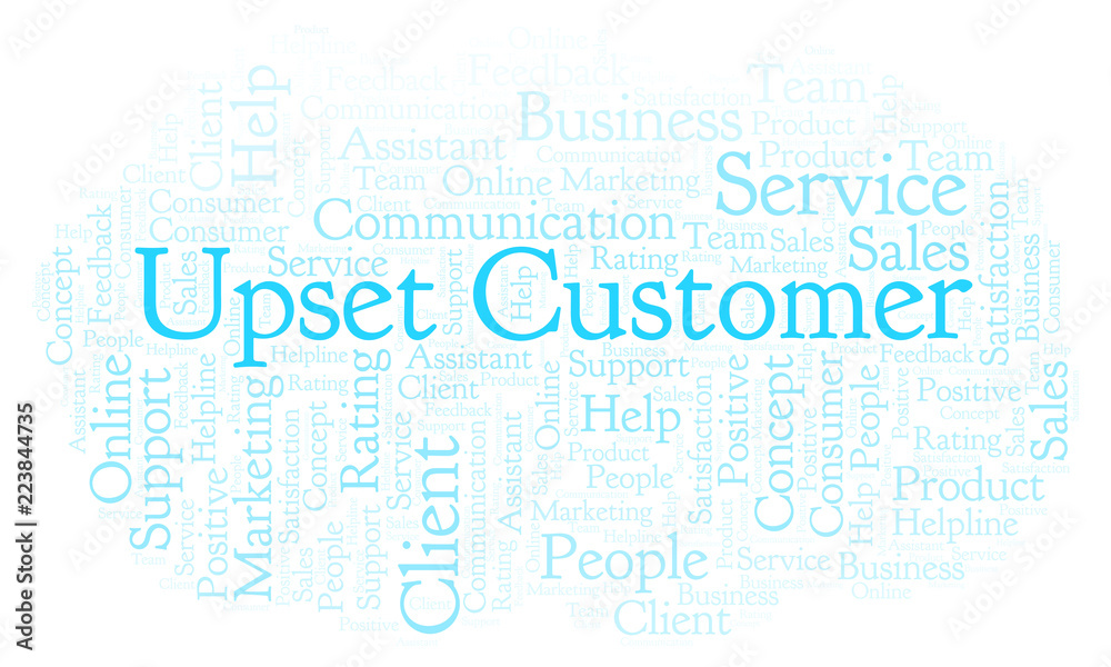 Upset Customer word cloud. Upset Customer word cloud.