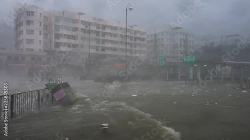 Hurricane Typhoon Mangkhut near bus station v2