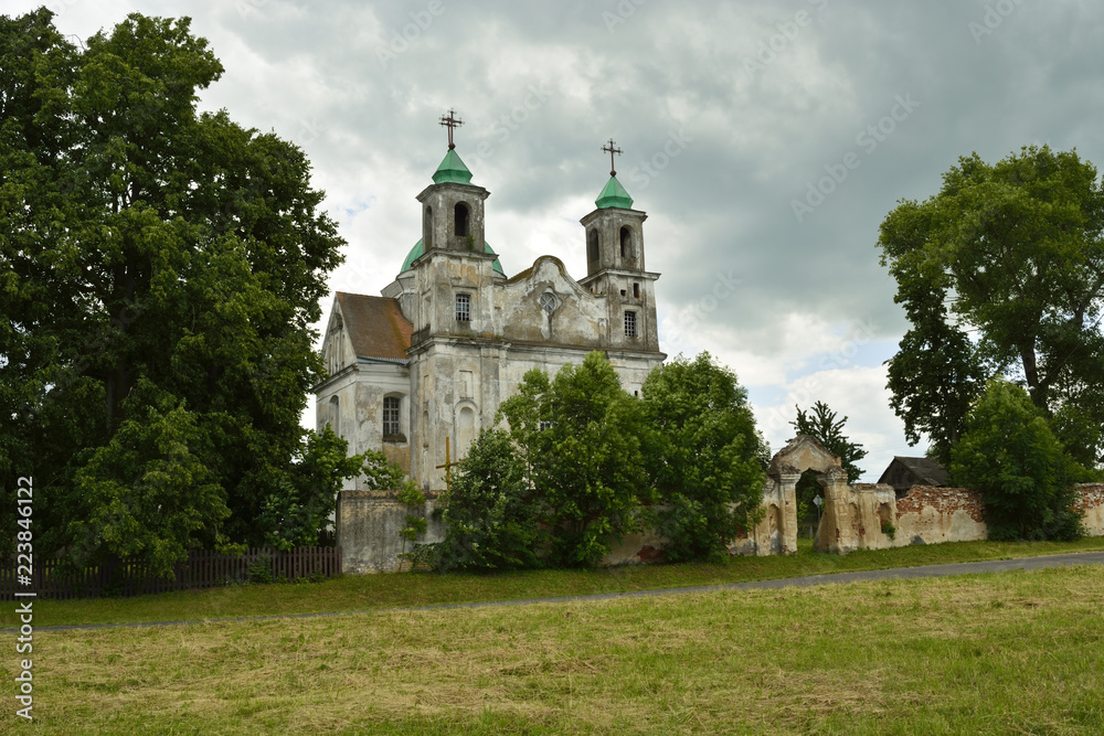 The destroyed Church near Molodechno. Belarus.