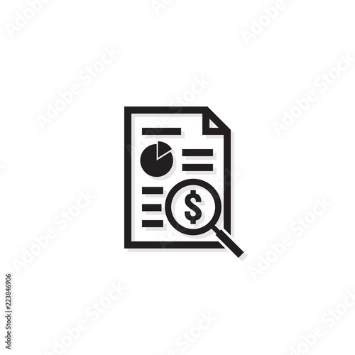 Invoice line icon. Payment money dollar bill symbol. budget cost finance report document with chart. Small data concept. Accounting business management line sign. outline vector illustration design