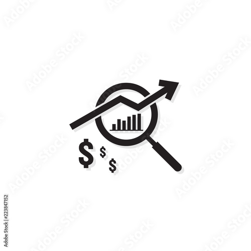 dollar increase revenue icon. Money symbol with arrow stretching. Business finance cost sale symbol. salary payment rising up. outline vector illustration