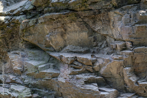 Mountain wall of uneven stones