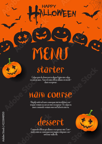 Halloween menu design