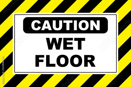 caution wet floor sign placard board