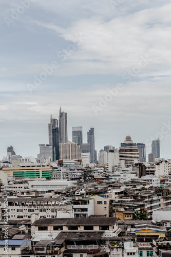 Panoramic view of the Downtown of Bangkok Thailand. © apassara
