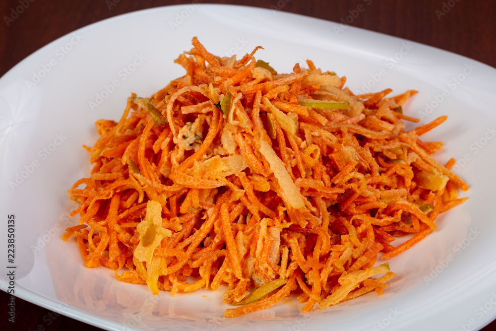 Salad with carrots and apple Salad with carrots and apple