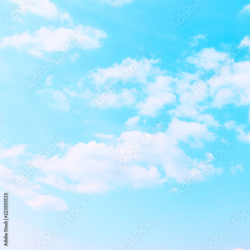 Pastel blue sky with clouds