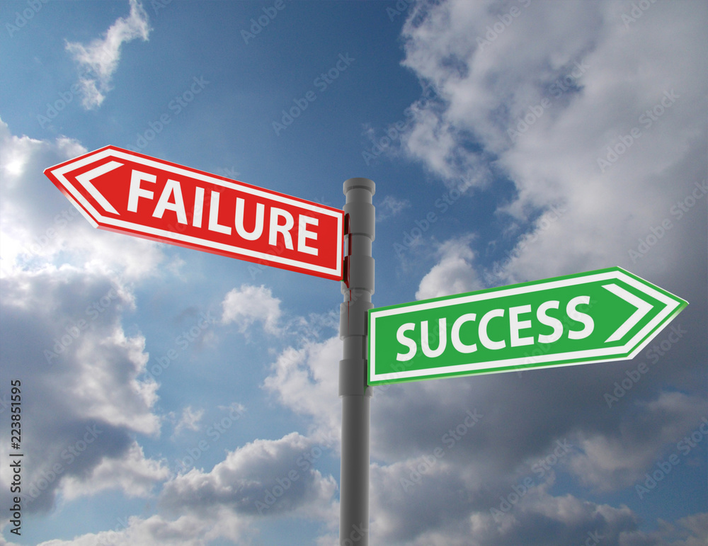 road sign concept with words failure and success road sign concept with words failure and success