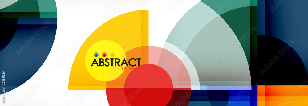 Abstract background - multicolored circles, trendy minimal geometric design Abstract background - multicolored circles, trendy minimal geometric design