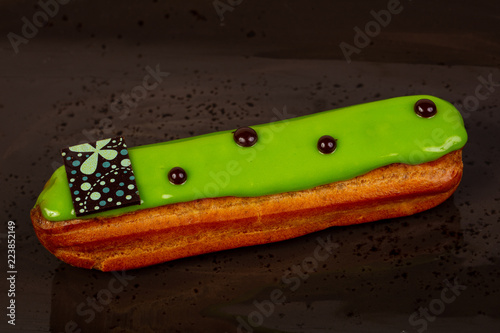 Tasty Eclair with cream