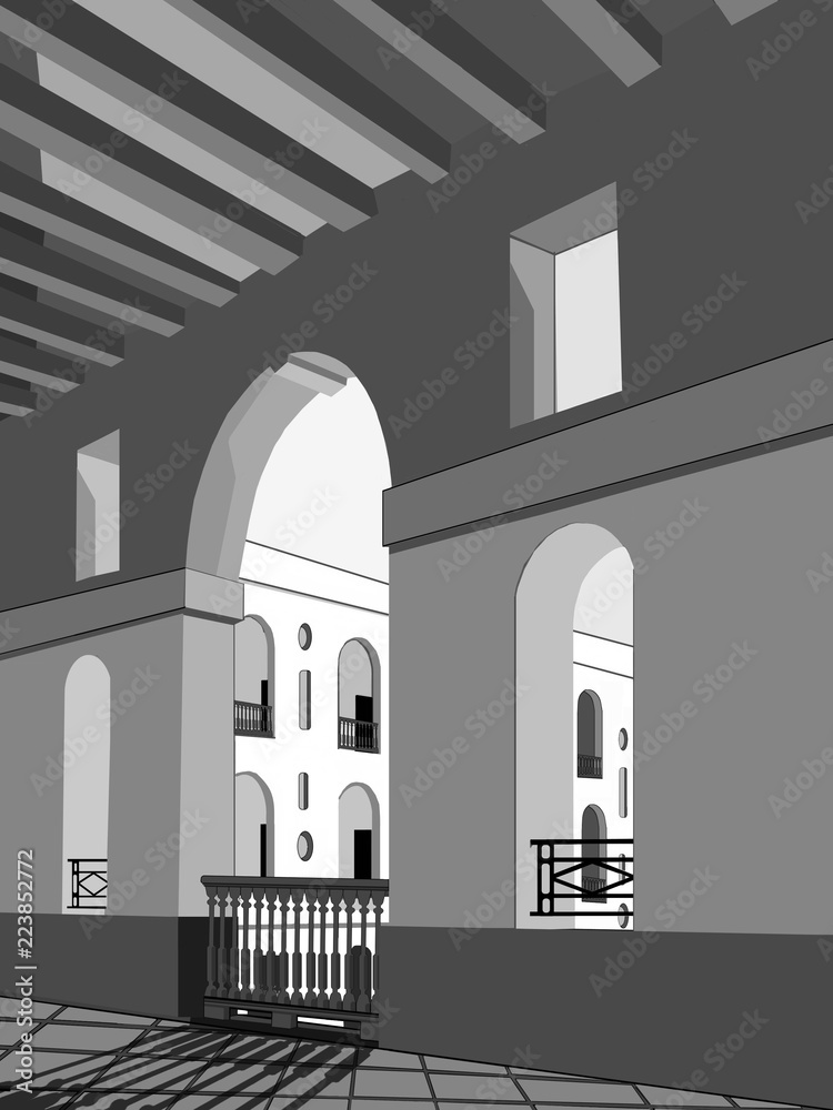 Fototapeta premium Spanish Colonial Building in Old San Juan