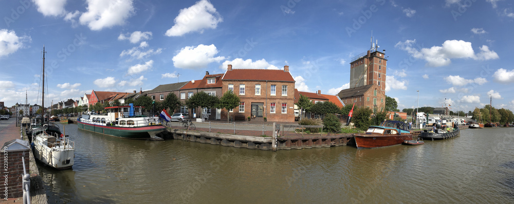 Panorama from the harbor of Weener