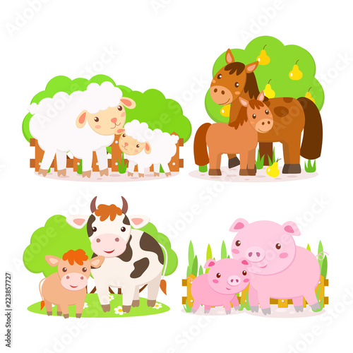 Farm animals. Vector illustration for kids © ritaklimenko
