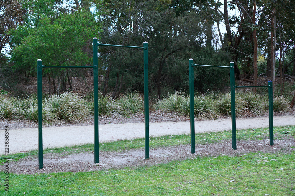 Exercise bars in park