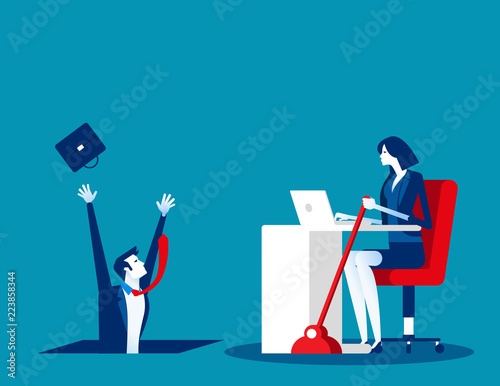 Business people and job insecurity. Concept business vector, Working, Unemployed, Fired.