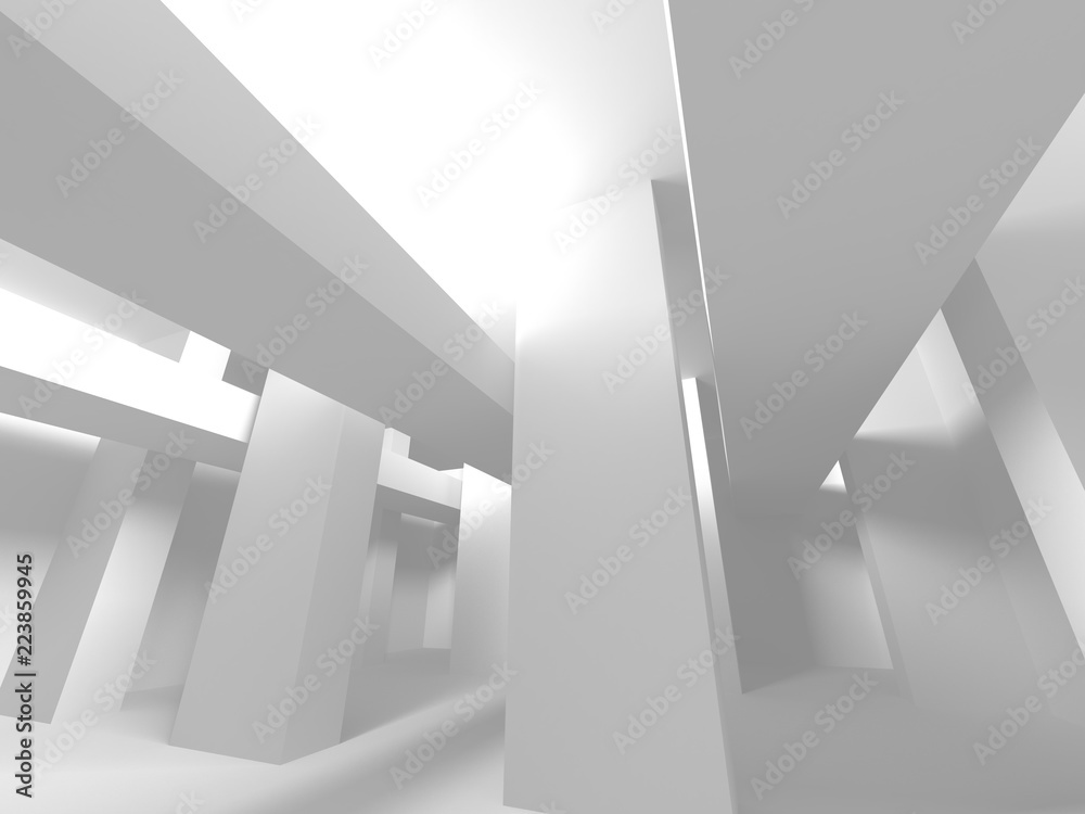 Obraz premium Futuristic White Architecture Design Background