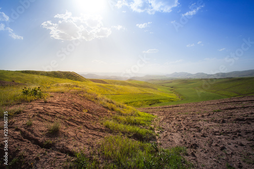 Landscape and nature around Qazvin and Tascht in Iran. One stop during a roadtrip in Iran. Abstract futuristic architectur in the middle of Tehran. photo