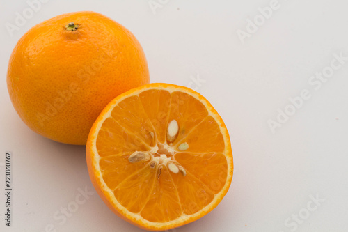 Mandarin orange isolated on white background.