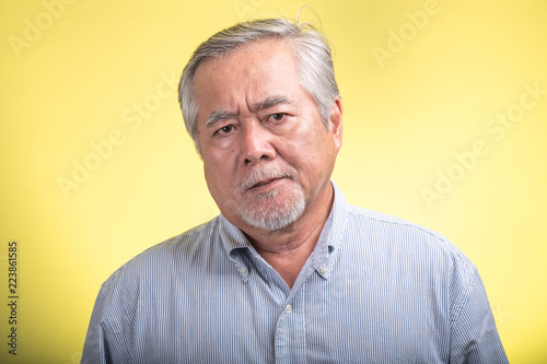 Senior man portrait isolated.