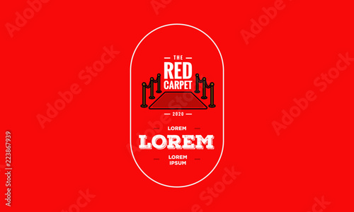 Red Carpet Badge Vector Illustration in Flat Style
