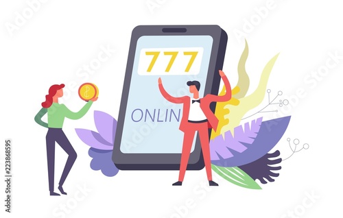 777 Online gambling games using internet by phone vector