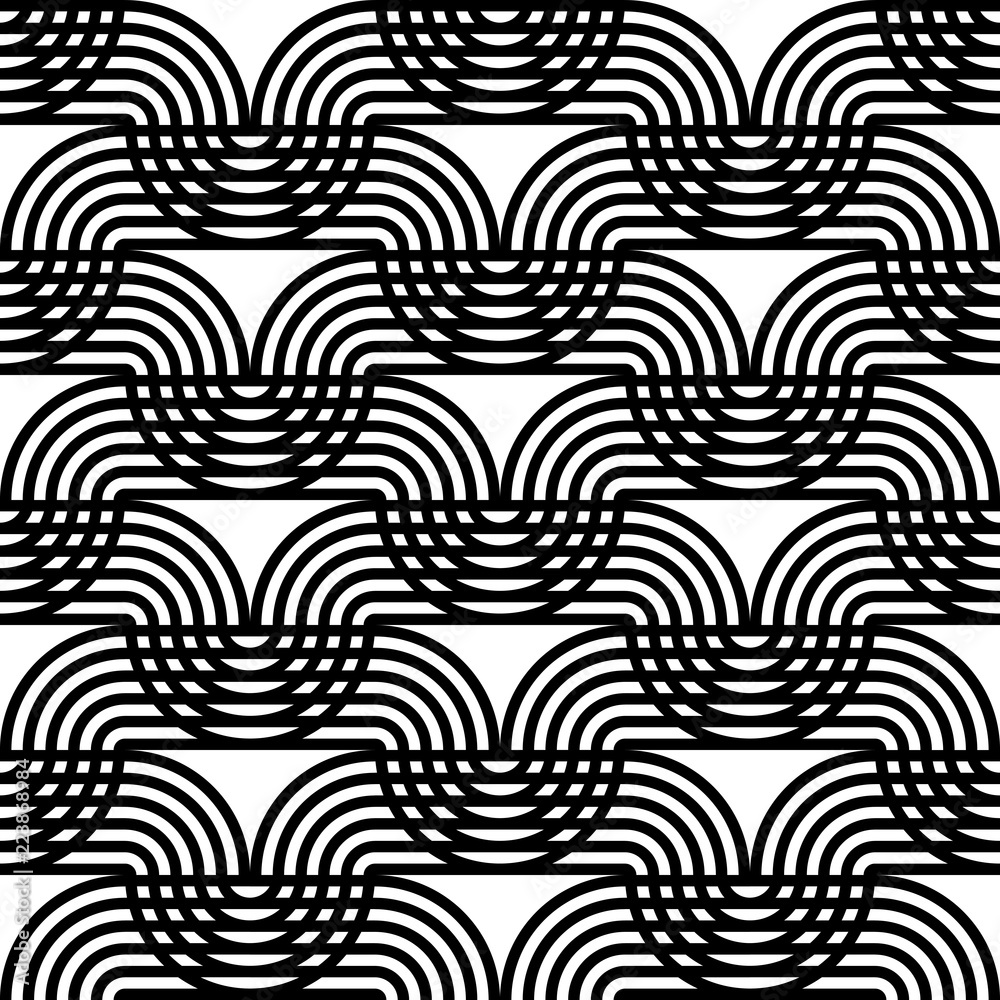 Design seamless monochrome waving pattern Design seamless monochrome waving pattern