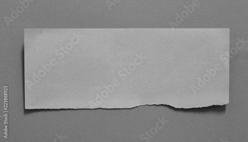 torn paper isolated on gray background with copy space for text