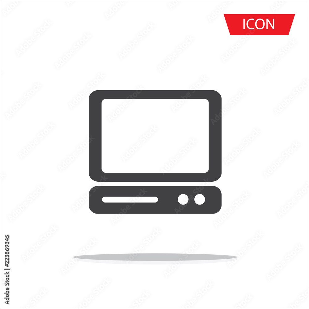 Monitor vector icon pc Icon. Desktop Computer sign isolated on white background. Monitor vector icon pc Icon. Desktop Computer sign isolated on white background.