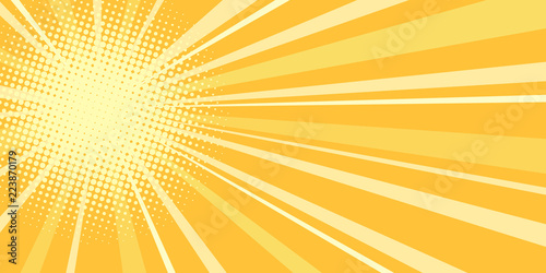yellow sun pop art background