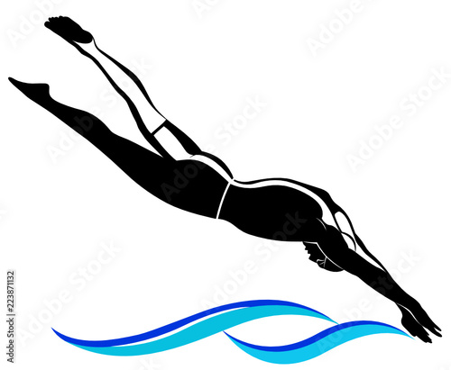 swimmer athlete sports logo
