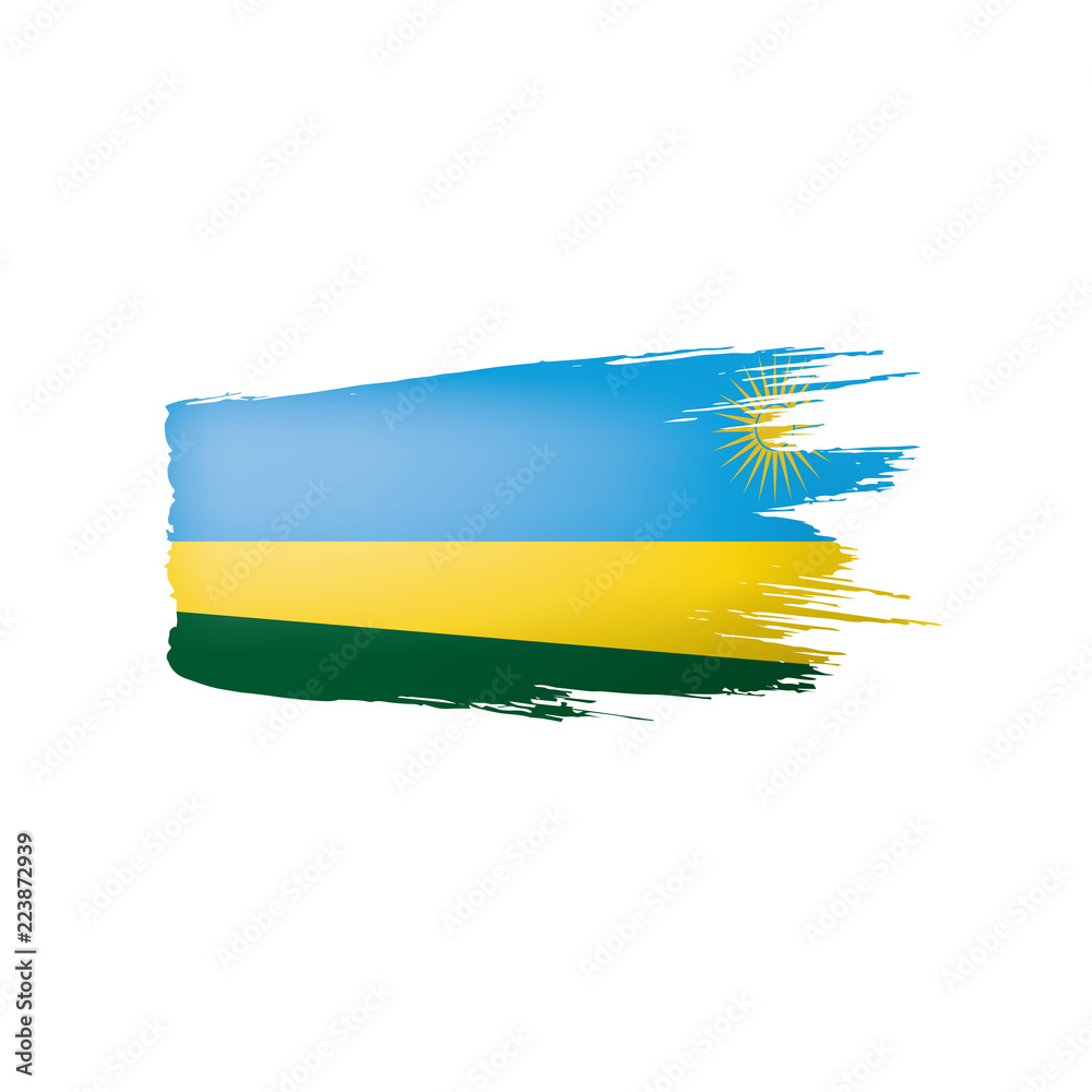 Obraz premium Rwanda flag, vector illustration on a white background.