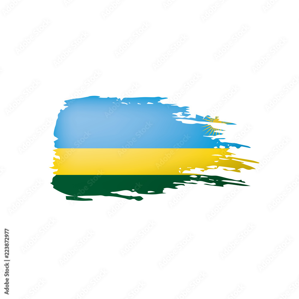 Obraz premium Rwanda flag, vector illustration on a white background.
