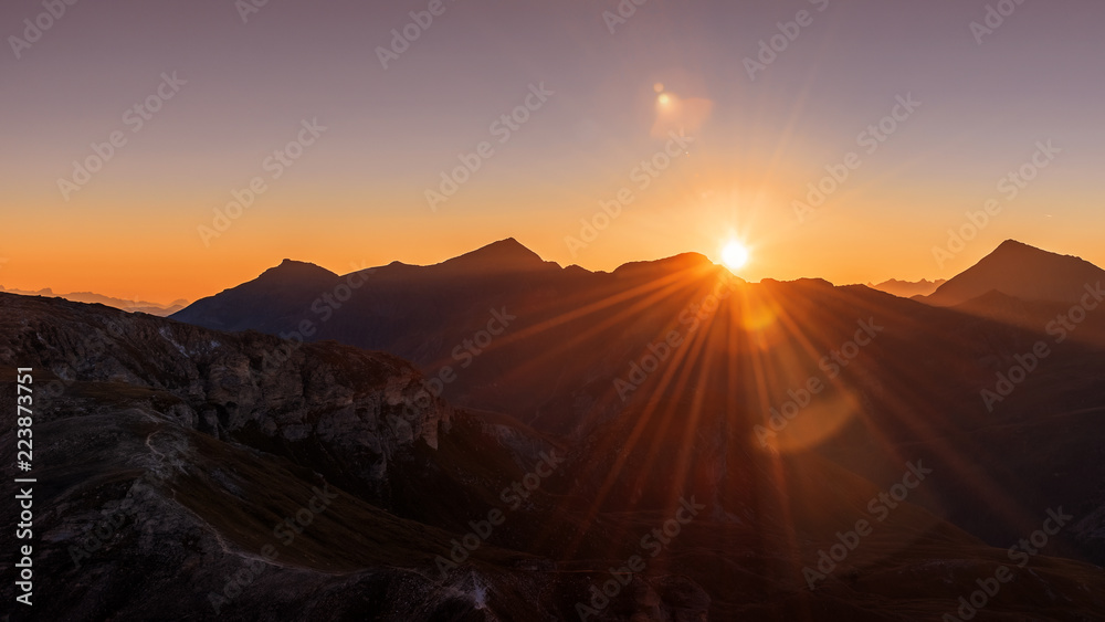 Sonnenaufgang im Hohe Tauern Nationalpark, Österreich