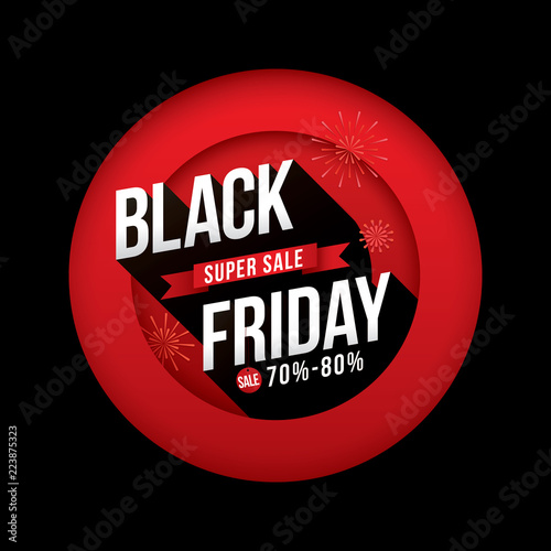 Black Friday Sale with discount 70%-80%. Vector illustration