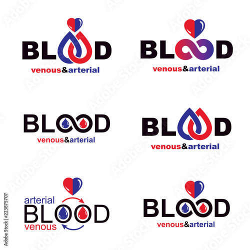 Set of vector blood donatio...