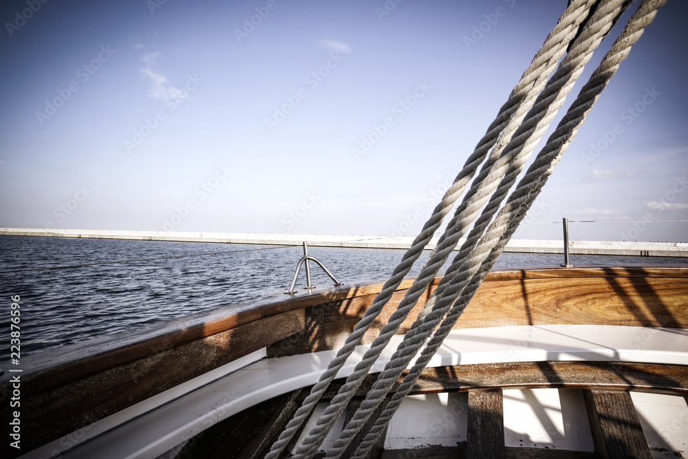 Obraz premium Ship background and free space for your decoration.