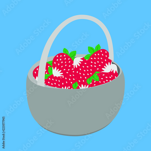 basket with sweet strawberries
