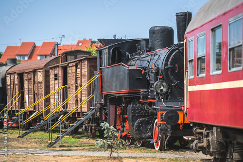 Old locomotives and carriages